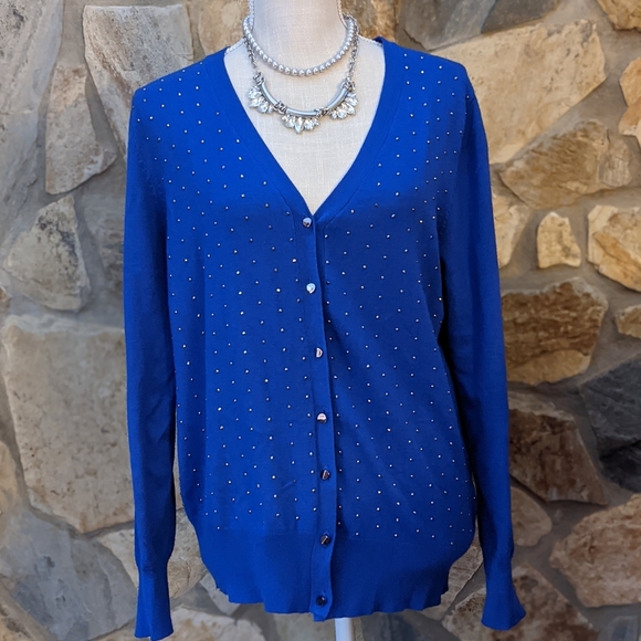 VILA Tops - Vila Milano Blue Button Down Cardigan Top Large